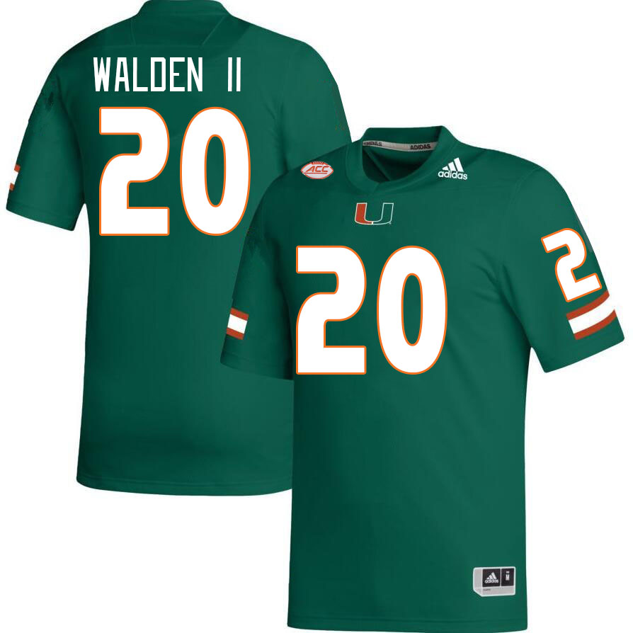 Men #20 Terrell Walden II Miami Hurricanes College Football Jerseys Stitched-Green - Click Image to Close